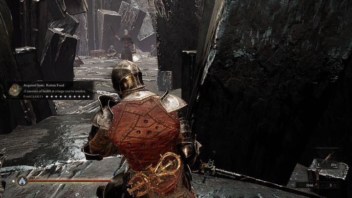 W ciasnym przejściu zobaczysz obozowisko podstawowych przeciwników - Mortal Shell: Seat of Infinity solucja, opis przejścia - Mortal Shell - poradnik do gry