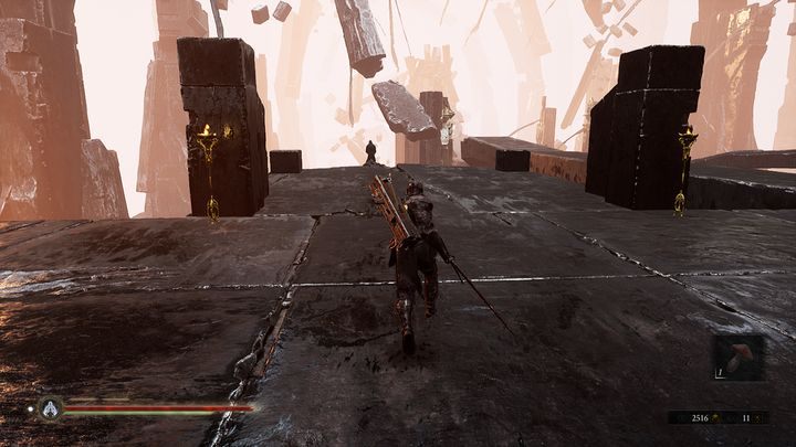 Po lewej stronie zobaczysz postać, która klęczy nad przepaścią - Mortal Shell: Seat of Infinity solucja, opis przejścia - Mortal Shell - poradnik do gry