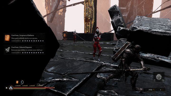 Kawałek dalej pokonać będziesz musiał duo przeciwników, Halabardnika oraz przeciwnika z dwoma mieczami oraz kolejne Sester of the Order - Mortal Shell: Seat of Infinity solucja, opis przejścia - Mortal Shell - poradnik do gry