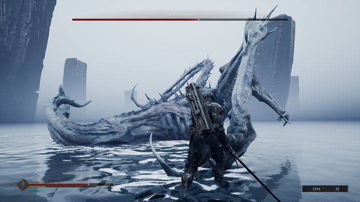 The Unchained w swoim asortymencie ma również atak polegający na wyskoczeniu wysoko w górę, przez co jest nie do namierzenia - Mortal Shell: The Unchained boss, jak pokonać - Mortal Shell - poradnik do gry