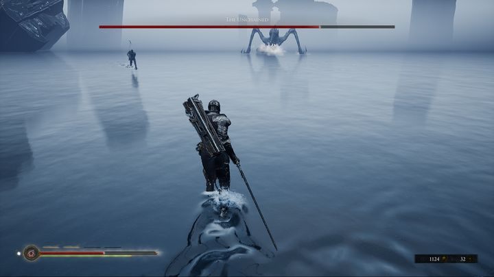 Gdy zbijesz pasek zdrowia do 90%, zyska on trzy nowe ataki - Mortal Shell: The Unchained boss, jak pokonać - Mortal Shell - poradnik do gry