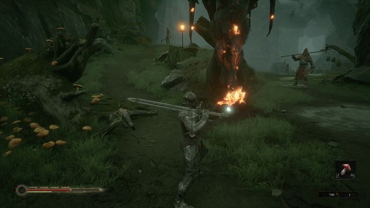 Kieruj się do płonących zwłok Grishy - Mortal Shell: Fallgrim solucja, opis przejścia - Mortal Shell - poradnik do gry