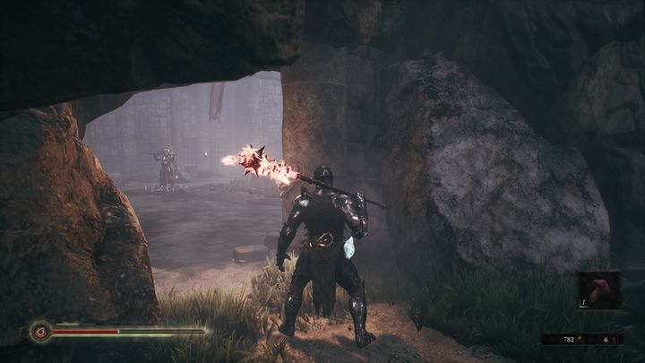 Uważaj głównie na samym końcu, a w zasadzie początku lokacji, gdyż tam czeka na ciebie ponownie Blazing Herald - Mortal Shell: Shrine of Ash solucja, opis przejścia - Mortal Shell - poradnik do gry