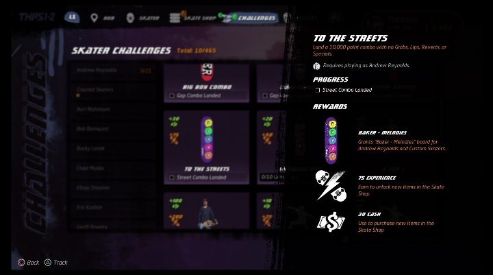 Każda postać dostępna w grze ma swoje wyzwania - Tony Hawks Pro Skater 1+2: Andrew Reynolds - umiejętności, wyzwania - Tony Hawks Pro Skater 1+2 - poradnik do gry