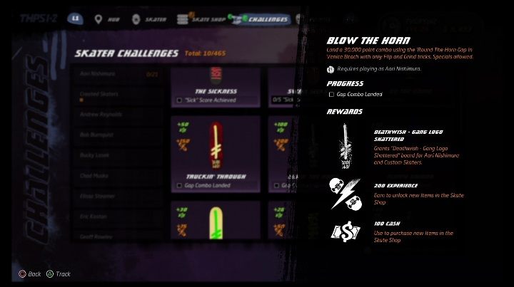 Każda postać dostępna w grze ma swoje wyzwania - Tony Hawks Pro Skater 1+2: Aori Nishimura - umiejętności, wyzwania - Tony Hawks Pro Skater 1+2 - poradnik do gry