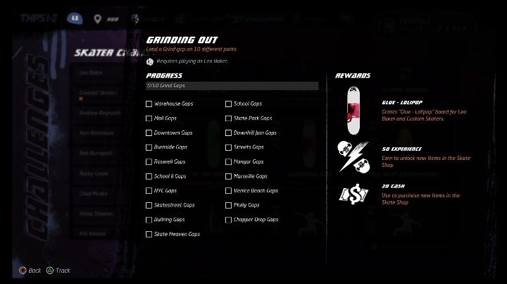 Każda postać dostępna w grze ma swoje wyzwania - Tony Hawks Pro Skater 1+2: Leo Baker - umiejętności, wyzwania - Tony Hawks Pro Skater 1+2 - poradnik do gry