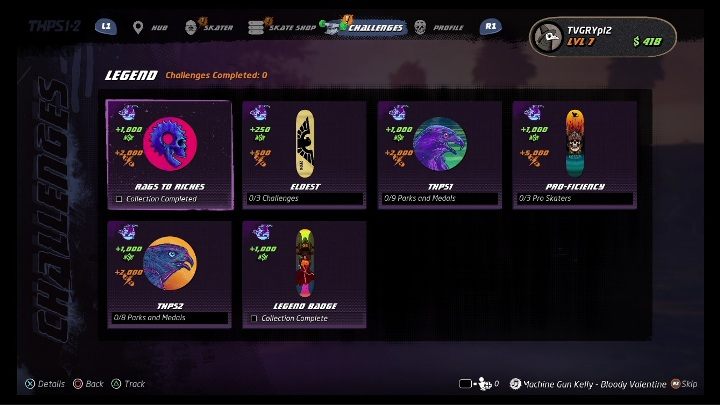 Rodzaj trofeum: złote - Tony Hawks Pro Skater 1+2: Trofea/Osiągnięcia, lista - Tony Hawks Pro Skater 1+2 - poradnik do gry