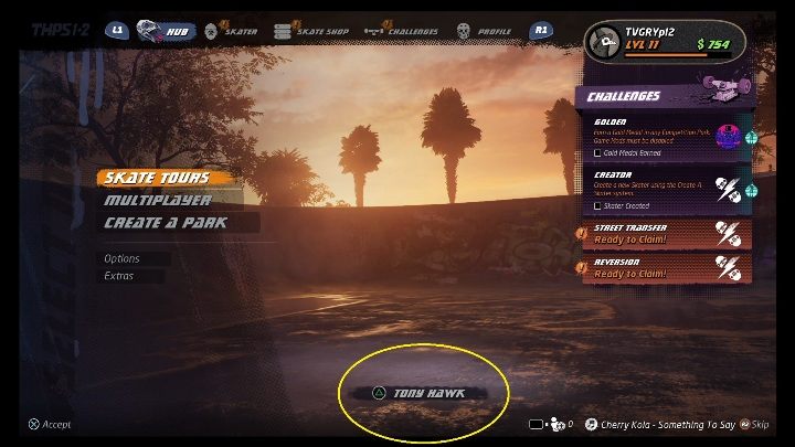 Aby stworzyć własną postać w Tony Hawks Pro Skater 1 i 2, naciśnij klawisz wyświetlany obok imienia aktualnego zawodnika - Tony Hawks Pro Skater 1+2: Tworzenie bohatera - Tony Hawks Pro Skater 1+2 - poradnik do gry