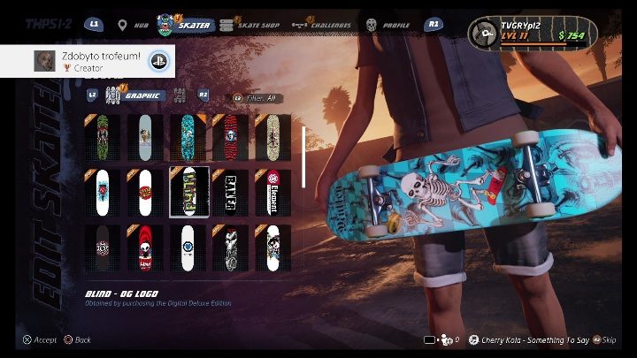 Ustalasz kolory deski, jej wygląd oraz kółka - Tony Hawks Pro Skater 1+2: Tworzenie bohatera - Tony Hawks Pro Skater 1+2 - poradnik do gry