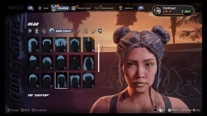 W sekcji wyglądu możesz zmienić twarz, włosy czy makijaż - Tony Hawks Pro Skater 1+2: Tworzenie bohatera - Tony Hawks Pro Skater 1+2 - poradnik do gry