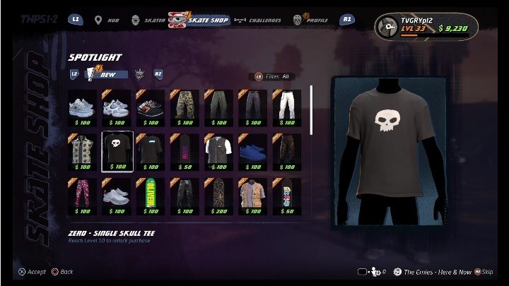 W sekcji skate shop znajdziesz - Tony Hawks Pro Skater 1+2: Odblokowywanie przedmiotów - Tony Hawks Pro Skater 1+2 - poradnik do gry