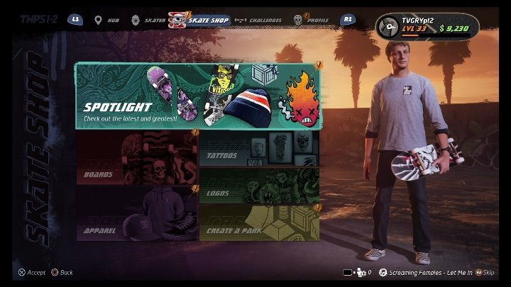 W sekcji Skate Shop możesz wydać swoją gotówkę - Tony Hawks Pro Skater 1+2: Wydawanie gotówki - Tony Hawks Pro Skater 1+2 - poradnik do gry