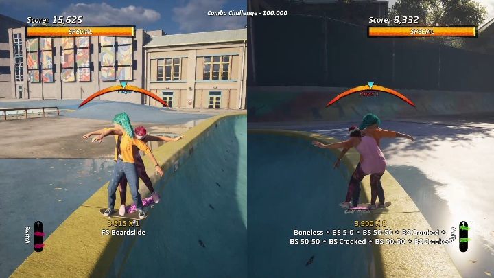 W tym trybie wygrywa gracz, który wbije dane combo wygrywa - Tony Hawks Pro Skater 1+2: Combo Challange - tryb multiplayer - Tony Hawks Pro Skater 1+2 - poradnik do gry