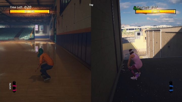 Aby przekazać IT innemu graczowi po prostu w niego wjedz - Tony Hawks Pro Skater 1+2: Tag - tryb multiplayer - Tony Hawks Pro Skater 1+2 - poradnik do gry