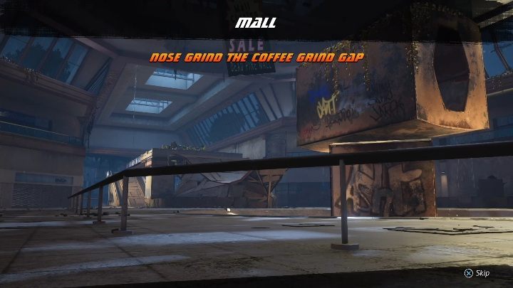 Po przejechaniu przez drzwi do galerii trzymaj się lewej strony, a zobaczysz długą poręcz - Tony Hawks Pro Skater 1+2: Mall - solucja THPS1 - Tony Hawks Pro Skater 1+2 - poradnik do gry