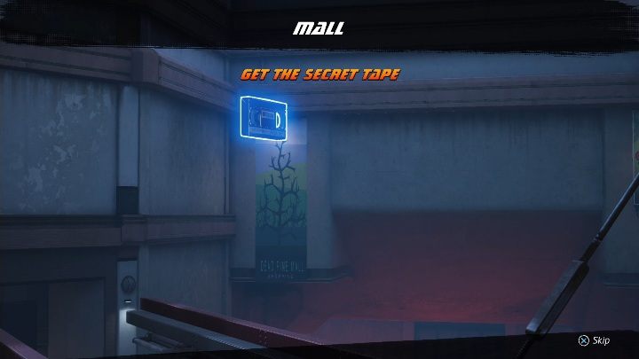 Aby zdobyć ukrytą taśmę po prostu wskocz na rusztowanie, znajdujące się pośrodku mapy - Tony Hawks Pro Skater 1+2: Mall - solucja THPS1 - Tony Hawks Pro Skater 1+2 - poradnik do gry