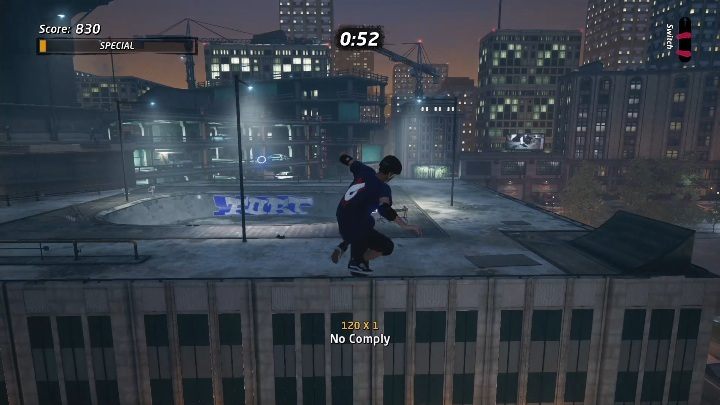 Na tej mapie znajdziesz 3 punkty, w których możesz zeskoczyć z dachu - Tony Hawks Pro Skater 1+2: Downtown - solucja THPS1 - Tony Hawks Pro Skater 1+2 - poradnik do gry