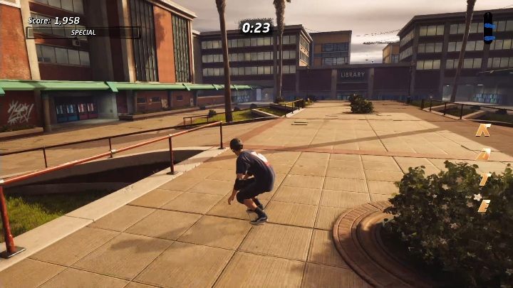 Aby zdobyć tę ukrytą taśmę musisz wskoczyć na dach budynku - Tony Hawks Pro Skater 1+2: School 2 - solucja THPS2 - Tony Hawks Pro Skater 1+2 - poradnik do gry