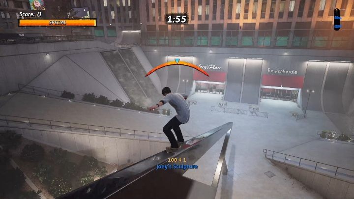 Na początku mapy skręcz w prawo,a zobaczysz dużą trójkątną konstrukcje - Tony Hawks Pro Skater 1+2: NY City - solucja THPS2 - Tony Hawks Pro Skater 1+2 - poradnik do gry