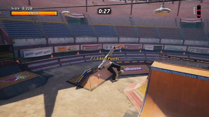 W Bullring znajdziesz 3 punkty służące do rozwoju umiejętności - Tony Hawks Pro Skater 1+2: Bullring - solucja THPS2 - Tony Hawks Pro Skater 1+2 - poradnik do gry