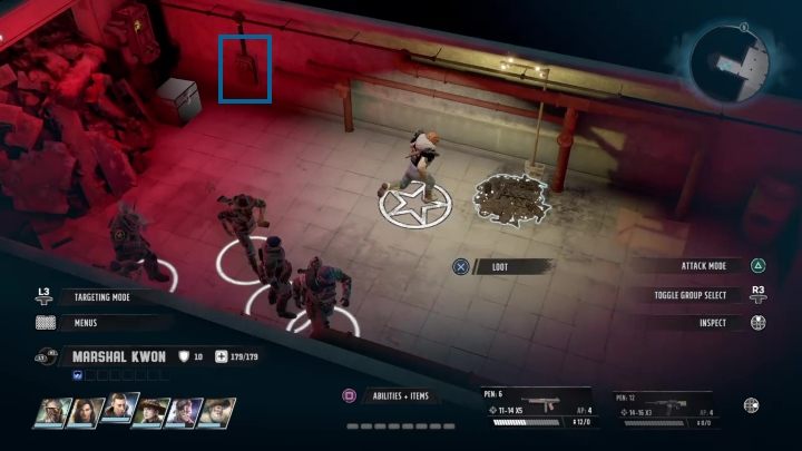 Drzwi na wprost są zamknięte i ich otwarcie wymaga naprawienia stojącego obok generatora (potrzebna jest do tego zdolność mechanika na poziomie 5) - Wasteland 3: Cinéma Vérité - solucja opis przejścia - Wasteland 3 - poradnik do gry