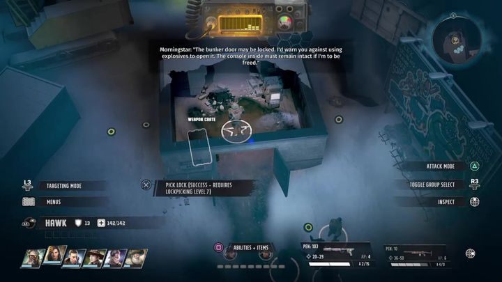 Następnie wróć się do miejsca walki przy pociągu, ale zamiast iść prosto, skręć w alejkę - Wasteland 3: Wezwanie do działania - solucja, opis przejścia - Wasteland 3 - poradnik do gry