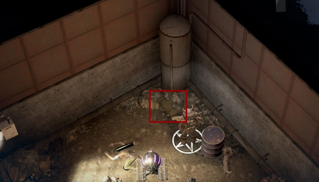 Kanibal Konrad leży w torpie nieopodal mostu na zewnątrz Dziwnowiska - Wasteland 3: Upiorne lalki - lokalizacja, lista - Wasteland 3 - poradnik do gry