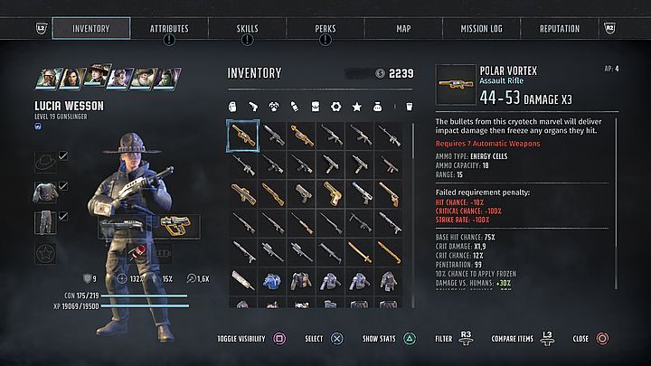 Na starcie Lucia Wesson posiada następujące zdolności - Wasteland 3: Lucia Wesson - umiejętności - Wasteland 3 - poradnik do gry