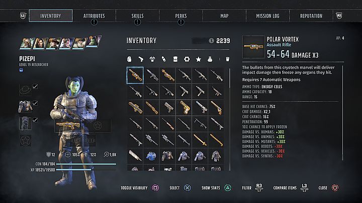 Początkowo Pizepi posiada następujące zdolności - Wasteland 3: Pizepi - umiejętności - Wasteland 3 - poradnik do gry