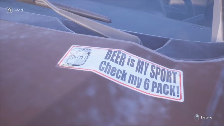 Korzystając z wolnej chwili możesz zwrócić uwagę na naklejki przyklejona na aucie siostry - Tell Me Why: Powrót do domu - solucja, opis przejścia - 1 Rozdział - Tell Me Why - poradnik do gry