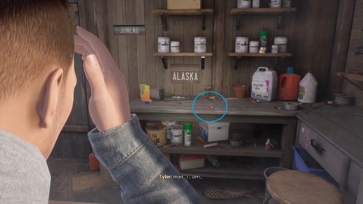 Jako dobrze wychowane dziecko Tyler chce rozkręcić śruby w deskach, a nie je zniszczyć - Tell Me Why: Wejście do domu - solucja, opis przejścia - 1 Rozdział - Tell Me Why - poradnik do gry