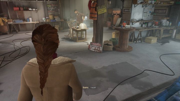 Aby uzyskać jakiekolwiek sensowne informacje o matce musisz pierw pomóc Samowi bądź poczekać na to, aż samodzielnie skończy naprawę - Tell Me Why: Warsztat Sama - solucja, opis przejścia - 3 Rozdział - Tell Me Why - poradnik do gry