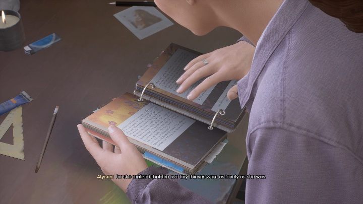 Jeśli zapragniesz zakończyć grę po prostu udaj się do pokoju Alyson (wcześniejszego pokoju matki) i rozpocznij pisanie książki - Tell Me Why: Poznanie prawdy - solucja, opis przejścia - 3 Rozdział - Tell Me Why - poradnik do gry