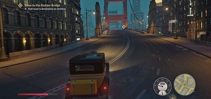 Po zgubieniu gangsterów rozpocznij przejazd w stronę Mostu Giuliani (Giuliani Bridge) - Mafia Definitive Edition: Propozycja nie do odrzucenia - solucja - Mafia 1 Definitive Edition - poradnik, solucja