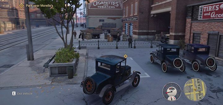 W trakcie podróży do baru Morello (Morellos Bar) skup się jedynie na unikania popełniania przestępstw drogowych, zwłaszcza wtedy gdy na mini-mapie pojawia się niebieski pojazd symbolizujący radiowóz - Mafia Definitive Edition: Imprezka u Mołotowa - solucja - Mafia 1 Definitive Edition - poradnik, solucja