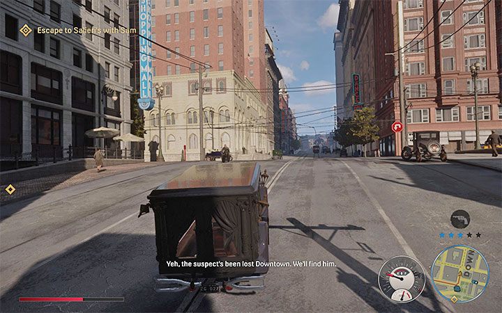 W celu zgubienia sił policji szukaj okazji do tego żeby rozwijać dużą prędkość na długich prostych odcinkach drogi - Mafia Definitive Edition: Święty i grzesznik - solucja - Mafia 1 Definitive Edition - poradnik, solucja