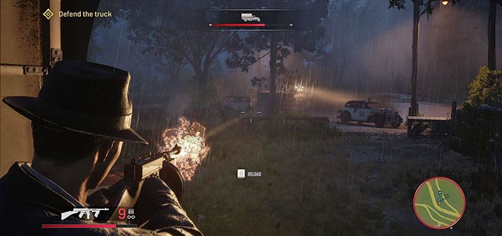 Po tym jak ciężarówka zawiśnie przy przepaści musisz przez krótki czas bronić się w tym samym miejscu - Mafia Definitive Edition: Przejażdżka za miasto - solucja - Mafia 1 Definitive Edition - poradnik, solucja