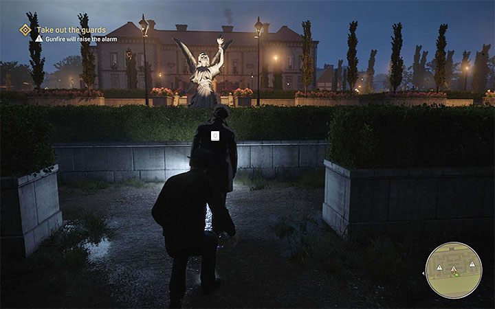 Tereny posiadłości patroluje 6 strażników i na potrzeby pomyślnego ukończenia tej misji musisz unikać wykrycia - Mafia Definitive Edition: Odwiedziny u bogaczy - solucja - Mafia 1 Definitive Edition - poradnik, solucja