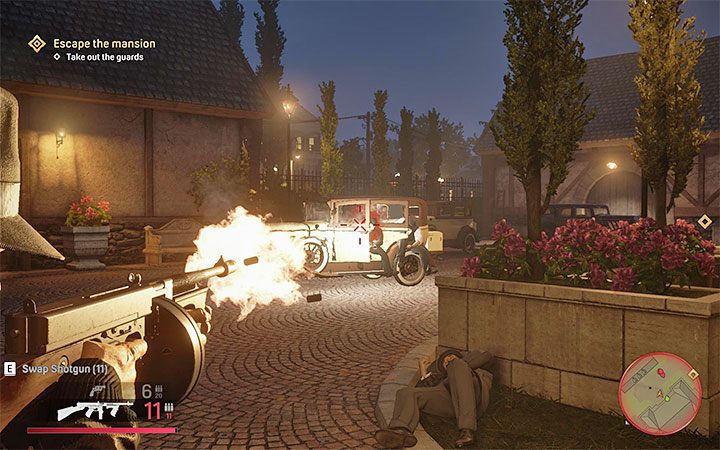 Zbliż się do głównego wyjścia z posiadłości i zaatakuj kolejnych ochroniarzy - Mafia Definitive Edition: Odwiedziny u bogaczy - solucja - Mafia 1 Definitive Edition - poradnik, solucja