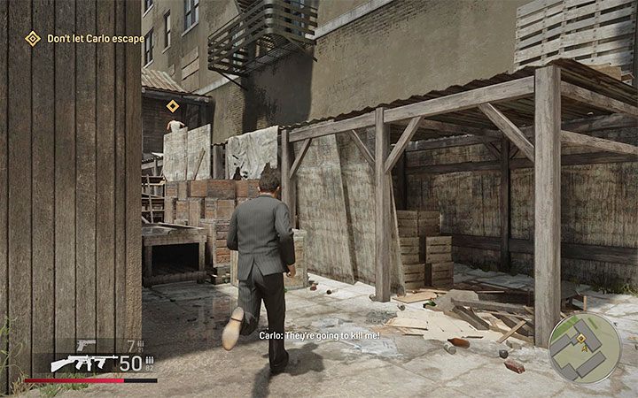 Na sam koniec misji czeka cię scena pościgu za uciekającym Carlo - Mafia Definitive Edition: Bon apetit! - solucja - Mafia 1 Definitive Edition - poradnik, solucja
