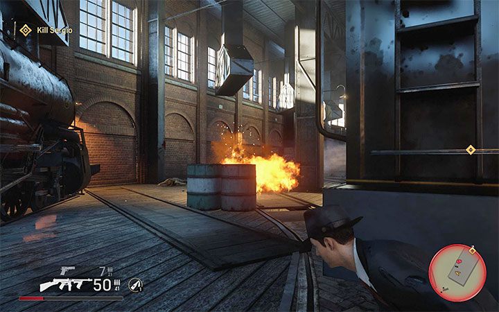 Skieruj się do wejścia do zajezdni - Mafia Definitive Edition: Ty szczęściarzu - solucja - Mafia 1 Definitive Edition - poradnik, solucja