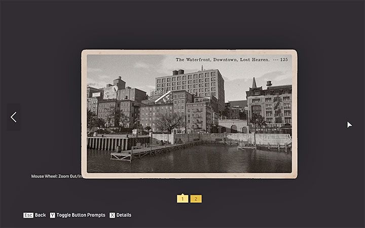 Z powiązanej z tym ukrytym samochodem pocztówki dowiesz się, że musisz zbadać lokację The Waterfront znajdującą się na zachodnim krańcu dzielnicy Downtown - Mafia Definitive Edition: Trautenberg Sportr - ukryty samochód, gdzie znaleźć - Mafia 1 Definitive Edition - poradnik, solucja