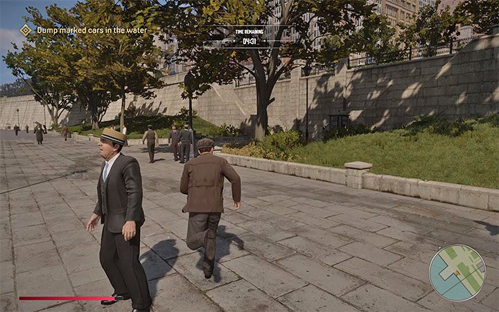 Po utopieniu każdego auta rozpocznij sprint w stronę najbliższej drogi - Mafia Definitive Edition: Explosive Situation - solucja - Mafia 1 Definitive Edition - poradnik, solucja