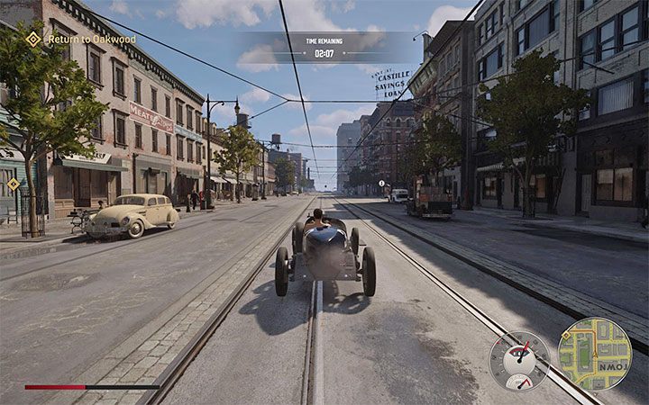 Ostatni cel podróży to dzielnica Oakwood, czyli miejsce, w którym rozpocząłeś tę długą próbę czasową - Mafia Definitive Edition: The Old Switcheroo - solucja - Mafia 1 Definitive Edition - poradnik, solucja