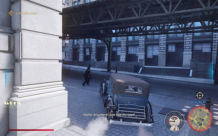 Druga okazja pojawia się w końcowej części głównej misji Praca po godzinach, czyli po wydostaniu się z budynku banku ze skradzioną gotówką - Mafia Definitive Edition: Zainteresowanie policji - trofeum, jak zdobyć - Mafia 1 Definitive Edition - poradnik, solucja