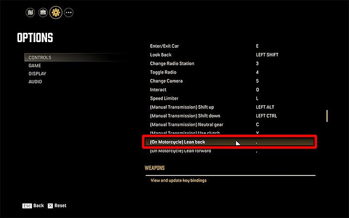 Sprawdź w opcjach sterowania jaki klawisz / przycisk masz przyporządkowany do opcji odchylania się do tyłu na motocyklu - Mafia Definitive Edition: Kierowca kaskader - trofeum, jak zdobyć - Mafia 1 Definitive Edition - poradnik, solucja