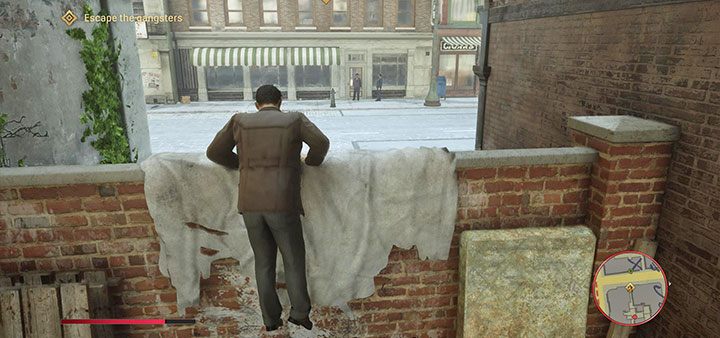 Po wyświetleniu scenki przerywnikowej Tommyego zaatakuje grupa gangsterów podległych Morello - Mafia Definitive Edition: Uciekinier - solucja - Mafia 1 Definitive Edition - poradnik, solucja