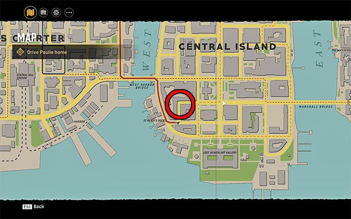 Lokalizację klubu Blue Tropics prezentuje powyższy obrazek - znajduje się on w południowej części dzielnicy Central Island - Mafia Definitive Edition: Fair Play - solucja - Mafia 1 Definitive Edition - poradnik, solucja