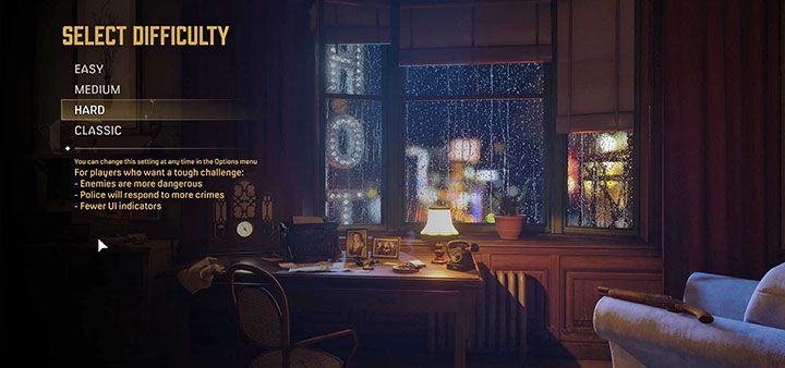 Gra poprosi cię o wybór poziomu trudności w momencie rozpoczynania kampanii - Mafia Definitive Edition: Porady na start - Mafia 1 Definitive Edition - poradnik, solucja