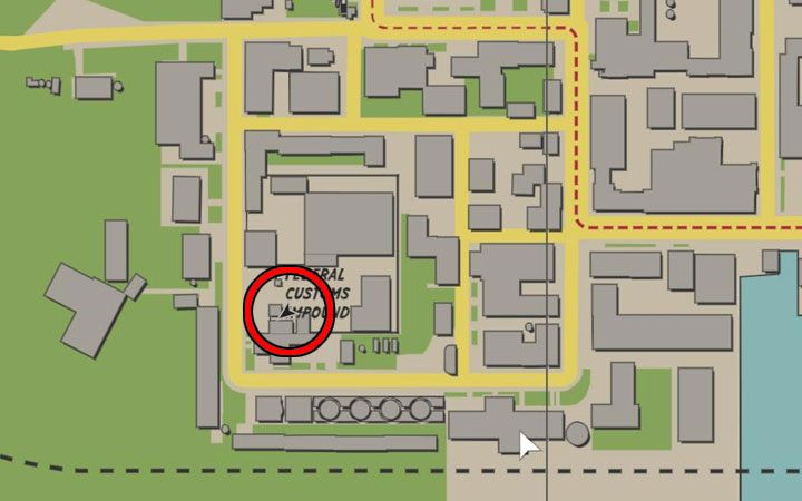 Magazyn możesz znaleźć w niewielkiej odległości od wejścia na teren lokacji Federal Customs Impound w dzielnicy Works Quarter - Mafia Definitive Edition: Magazyny Black Mask - sekret, znajdźka - Mafia 1 Definitive Edition - poradnik, solucja